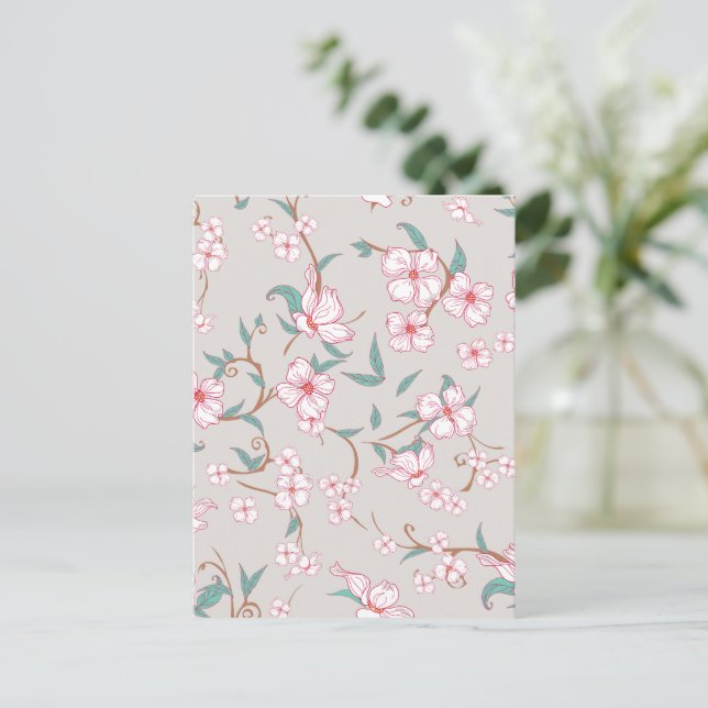 Creepy Flowers Pattern 6 Postcard (Standing Front)