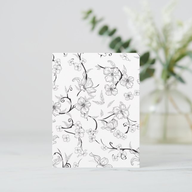 Creepy Flowers Pattern 7 Holiday Postcard (Standing Front)
