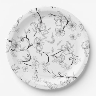 Creepy Flowers Pattern 7 Paper Plate
