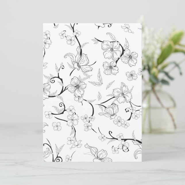 Creepy Flowers Pattern 7 Thank You Card (Standing Front)