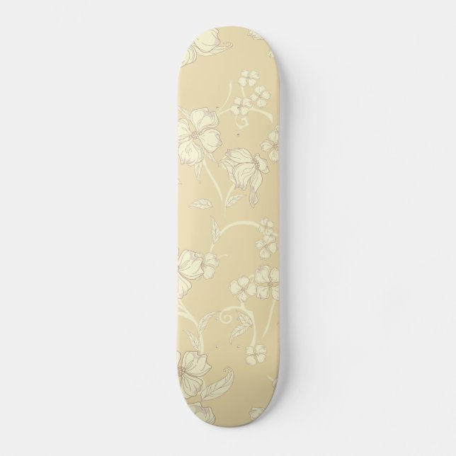 Creepy Flowers Pattern 8 Skateboard (Front)