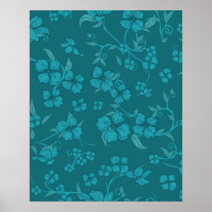 Creepy Flowers Pattern 9 Poster
