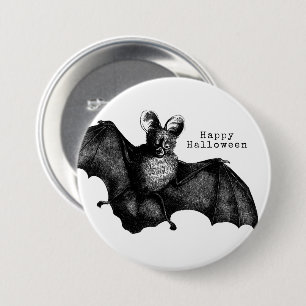 Creepy Flying Vintage Bat Halloween 7.5 Cm Round Badge