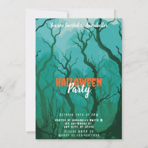 Creepy Foggy Forest Halloween Party Invitation