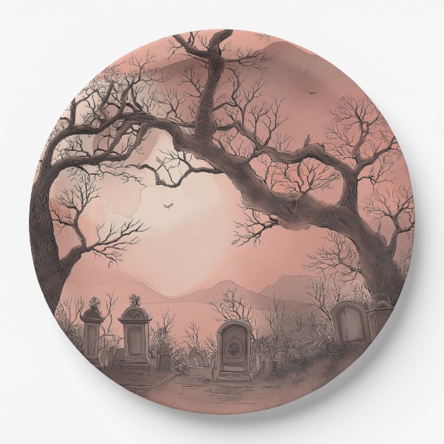 Creepy Forest Halloween Paper Plate (Front)