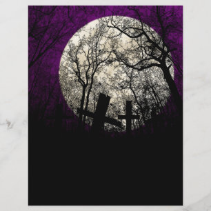 Creepy Forest Halloween Scrapbook Paper