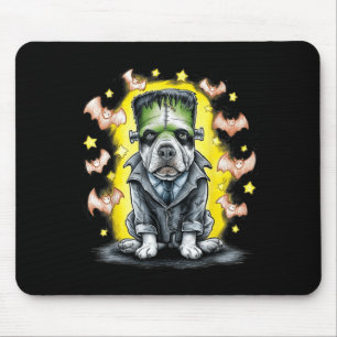 Creepy Frankenstein Monster Dog - Spooky Halloween Mouse Pad