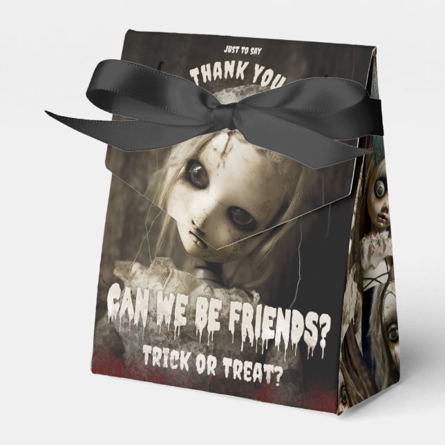 Creepy Friend Spooky Possessed Doll Halloween Favour Box (Front Side)