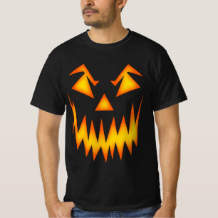 Creepy Fun Scary Pumpkin Jack O Lantern Face T-Shirt