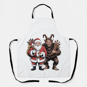 Creepy Funny Horror Santa Claus Krampus Christmas Apron