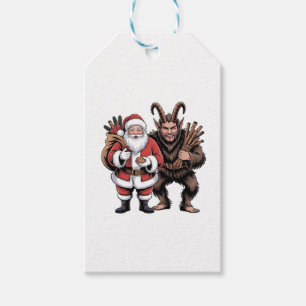 Creepy Funny Horror Santa Claus Krampus Christmas Gift Tags