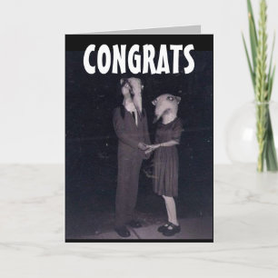 CREEPY FUNNY HORROR WEDDING CONGRATS GREETING CARD