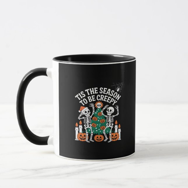 Creepy Funny Skeleton Halloween Spooky Mug (Left)
