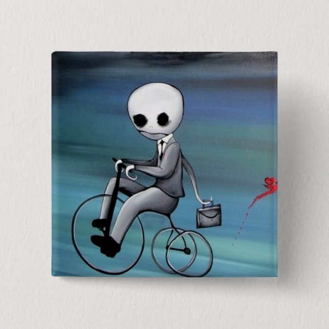 Creepy Ghost 15 Cm Square Badge (Front)