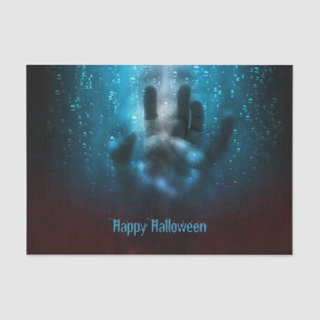Creepy Ghost Black Blue Horror Evil Night Tissue Paper (Front)