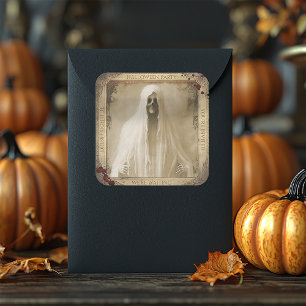 Creepy Ghost Haunted Halloween Sticker