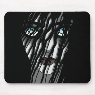 Creepy Ghost Lady Mouse Pad