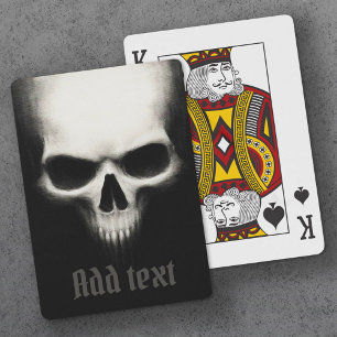 Creepy ghost skull black dark playing cards