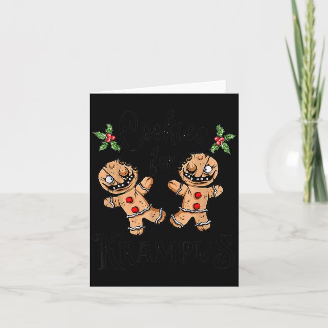 Creepy Gingerbread Cookies For Krampus Xmas Goth H Card (Front)