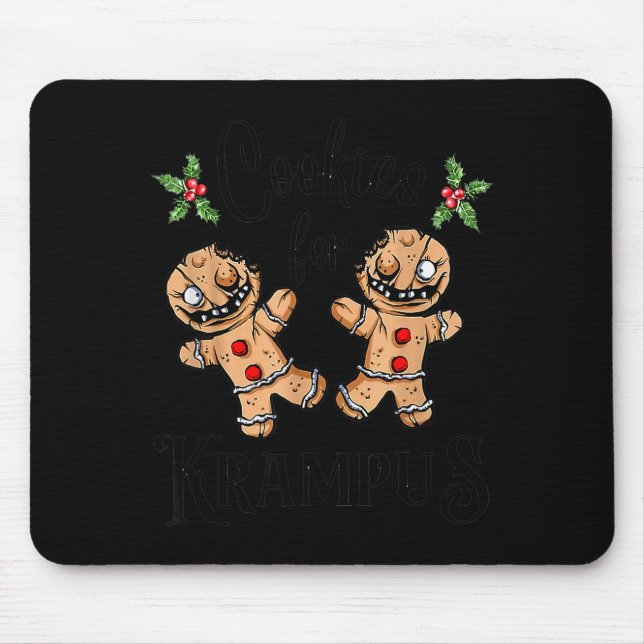 Creepy Gingerbread Cookies For Krampus Xmas Goth H Mouse Pad (Front)