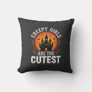 Creepy Girls Are The Cutest Gothic Halloween Desig Cushion