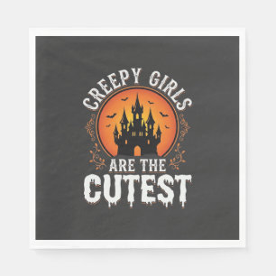 Creepy Girls Are The Cutest Gothic Halloween Desig Napkin