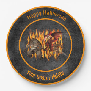 Creepy Goblins Ghouls Personalised Halloween Party Paper Plate
