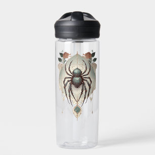 Creepy Goth Spider in Spiderweb Water Bottle