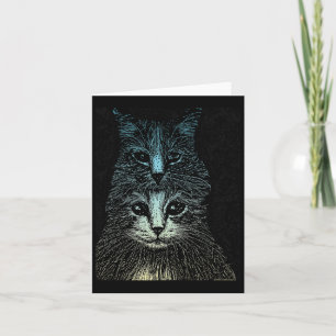 Creepy Goth Vintage Artistic Gothic Cat  Card
