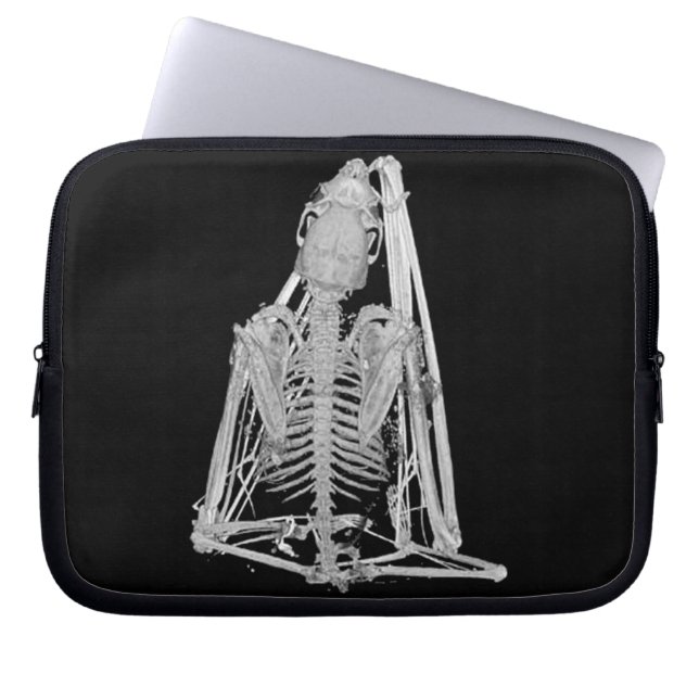 Creepy Gothic Bat Skeleton Laptop Sleeve (Front)
