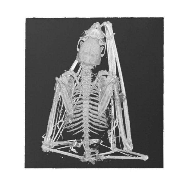 Creepy Gothic Bat Skeleton Notepad (Front)
