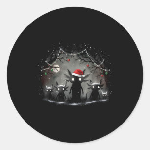 Creepy Gothic Christmas Axolotl Aesthetic Horror N Classic Round Sticker