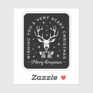 Creepy gothic Christmas reindeer skeleton