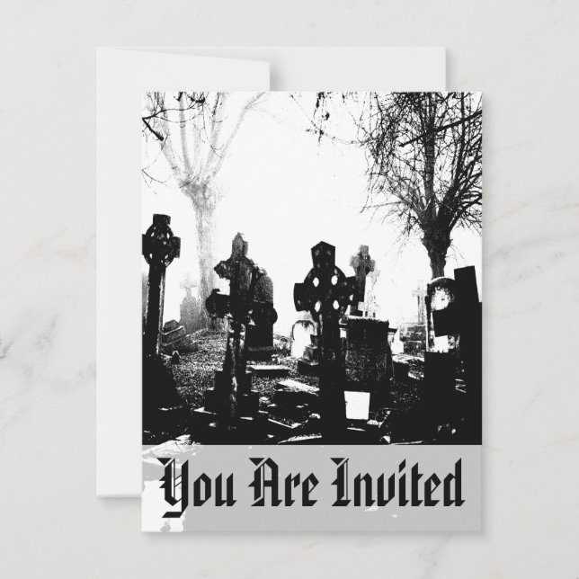 Creepy Gothic Graveyard Invitation (Front)