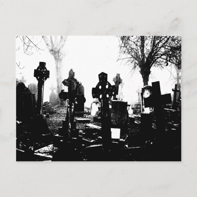 Creepy Gothic Graveyard Postcard (Front)