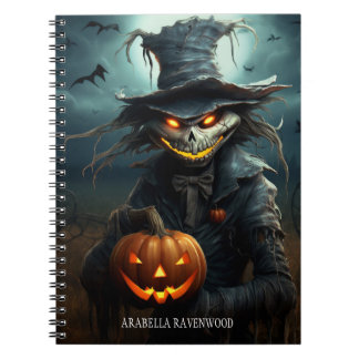 Creepy, Gothic Scarecrow Halloween Horror Notebook