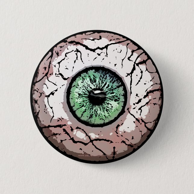 Creepy Green Eye -Button 6 Cm Round Badge (Front)