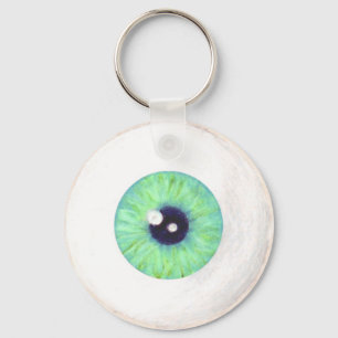 Creepy Green Eyeball Keychain