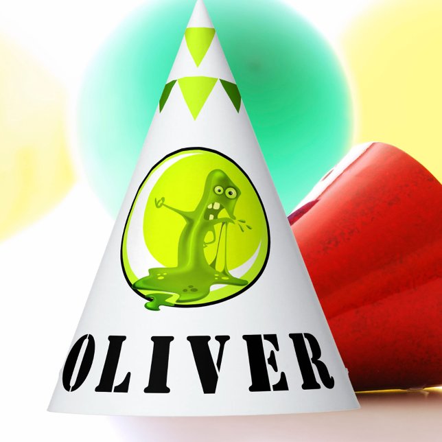 Creepy Green Slime Monster Kid`s Birthday Party Party Hat (Creator Uploaded)