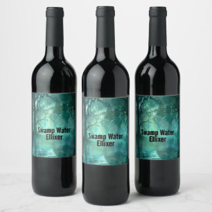 Creepy Green Swamp Custom Name Wine Label