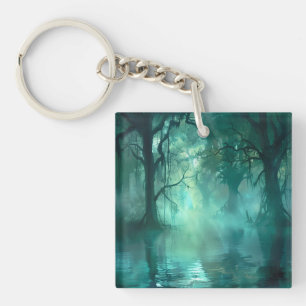 Creepy Green Swamp Key Ring