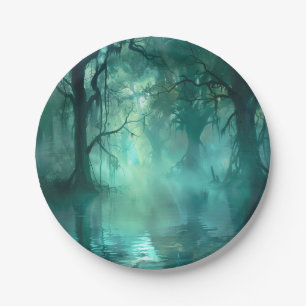 Creepy Green Swamp Paper Plate