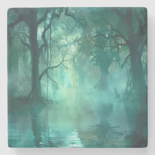 Creepy Green Swamp Stone Coaster
