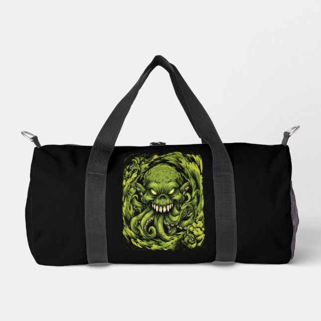 Creepy Green Tentacle Monster Duffel Bag (Front)