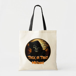 Creepy Grim Reaper Trick or Treat Tote Bag
