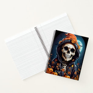 Creepy Grinning Skeleton Halloween Notebook