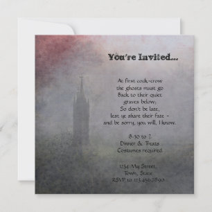 Creepy Grunge Graveyard Halloween Party Invitation