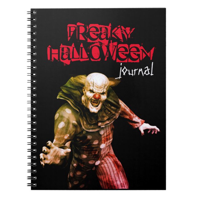 Creepy Halloween 3D Scary Clown Notebook (Front)