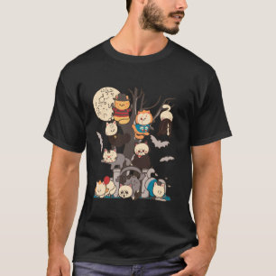 Creepy Halloween Cat Movies Costumes for Feline Lo T-Shirt