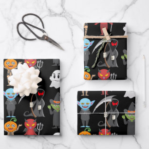 Creepy Halloween Creatures  Wrapping Paper Sheet